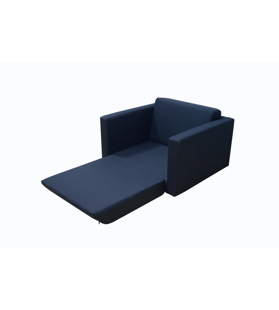 POLTRONA "PRINCE" 2 IN 1 TESSUTO NERO TRASFORMABILE IN LETTO, 71X84X50 CM